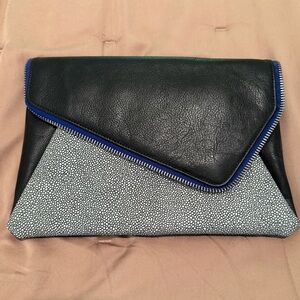 NWT Halogen Black, Blue and Gray Women's Clutch